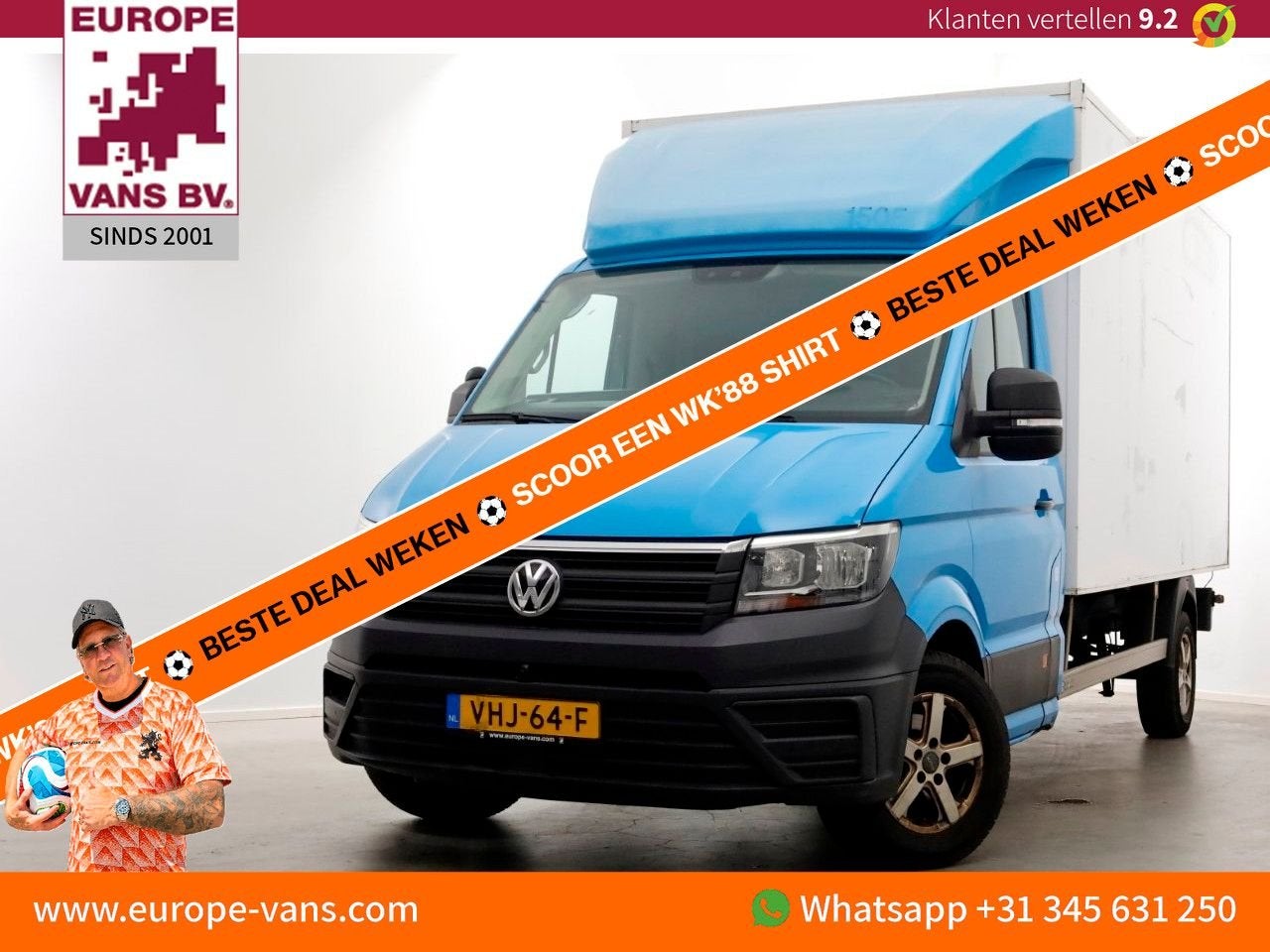 Volkswagen Crafter 35 2.0 TDI E6 Bakwagen met achterdeuren 2, Auto's, ABS, Blauw, Bedrijf, 277 g/km