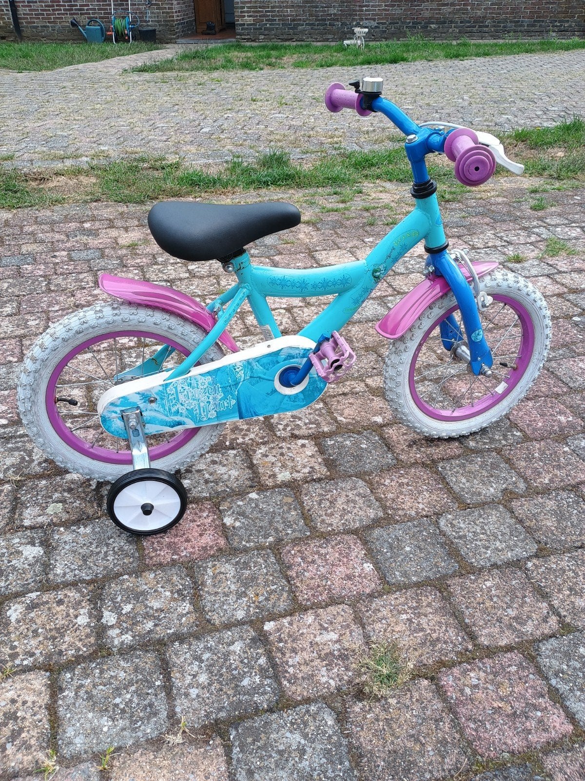 meisjes fiets 14 inch, Fietsen en Brommers, Fietsen | Kinderfietsjes, Ophalen, Zijwieltjes, Gebruikt, Velgrem