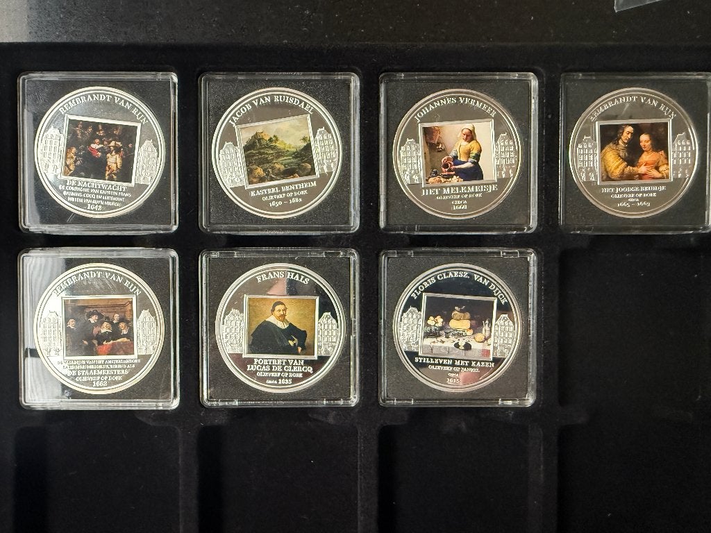 Set de 7 pièces commémoratives | Rijksmuseum Masterpieces, Timbres & Monnaies, Enlèvement ou Envoi, Autres matériaux