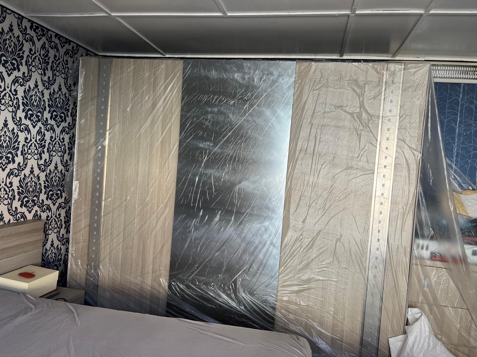 bed + kast, Ophalen, Gebruikt, 210 cm, Tweepersoons