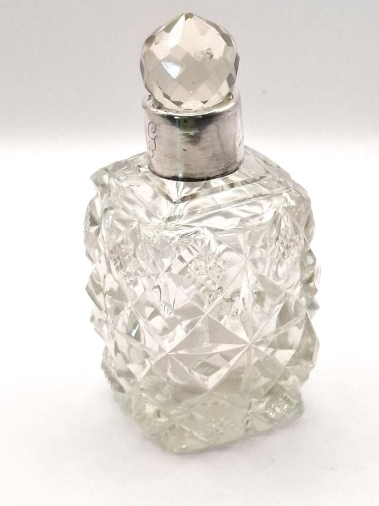 Jarre de coiffeuse anglaise ancienne avec col en argent., Antiquités & Art, Enlèvement