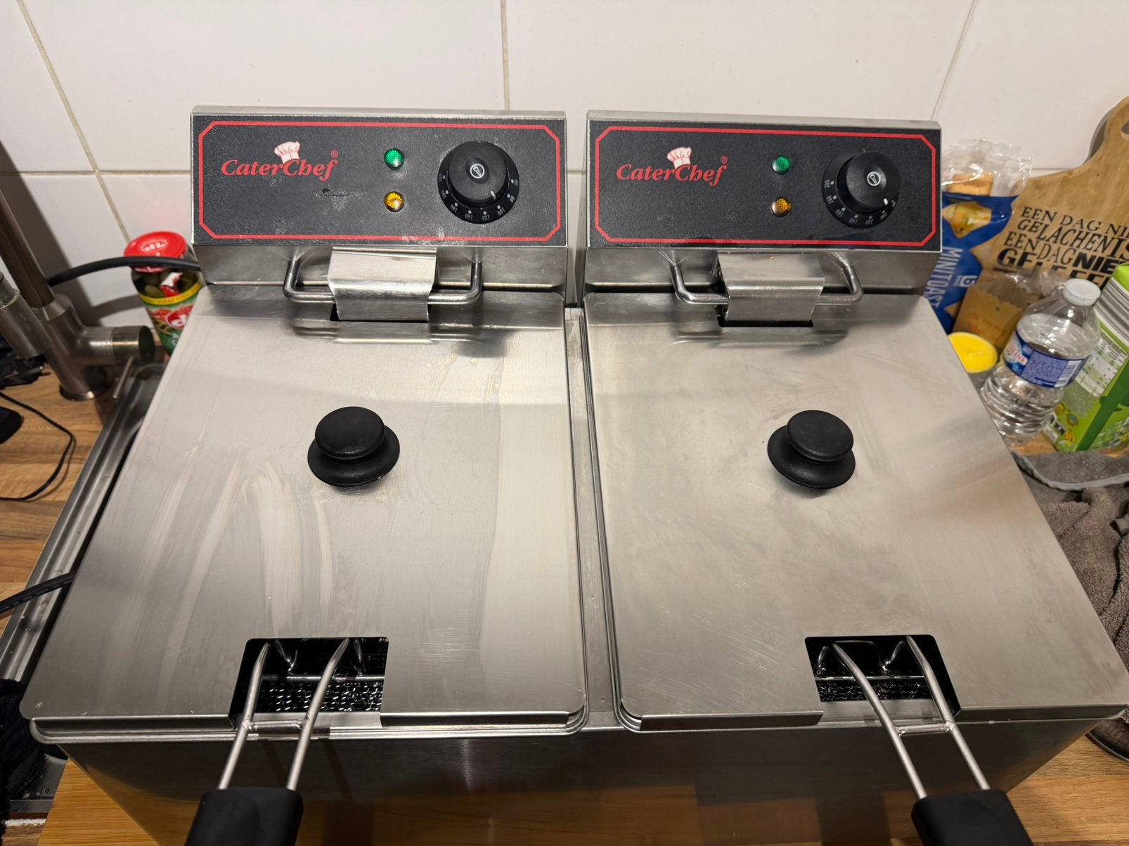 Dubbele frituurpan, Elektronische apparatuur, Frituurpannen, Ophalen, Zo goed als nieuw, Uitneembare binnenpan
