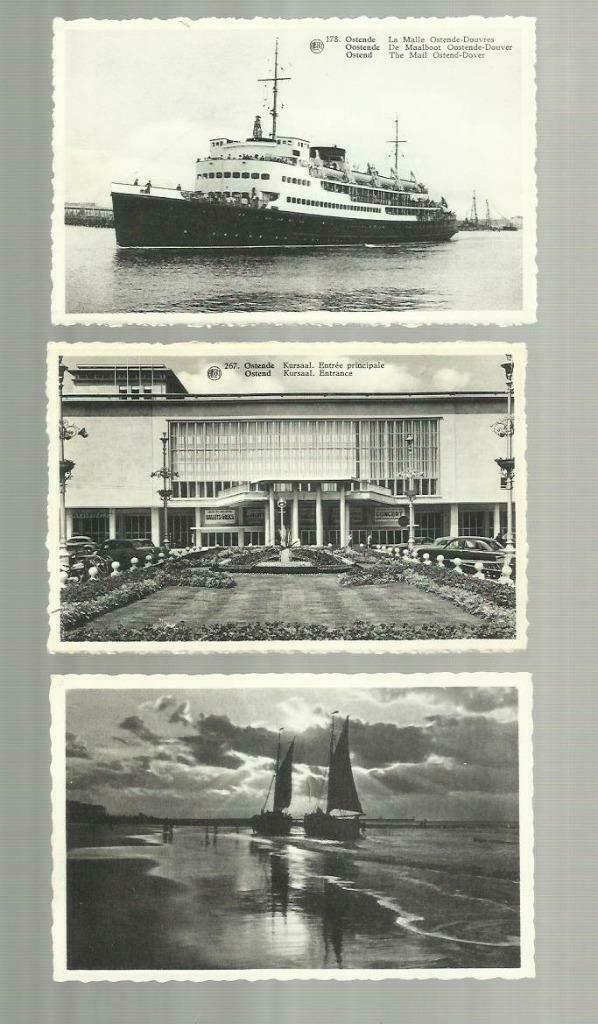 3  x  OOSTENDE, Verzenden, 1940 tot 1960, Ongelopen, West-Vlaanderen