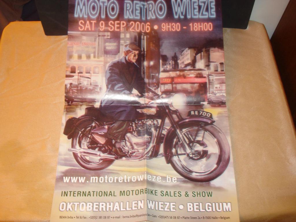MOTO RETRO WIEZE 9 Septembre 2006 Poster - Affiche, Motos, Modes d'emploi & Notices d'utilisation, Enlèvement ou Envoi, Autres marques