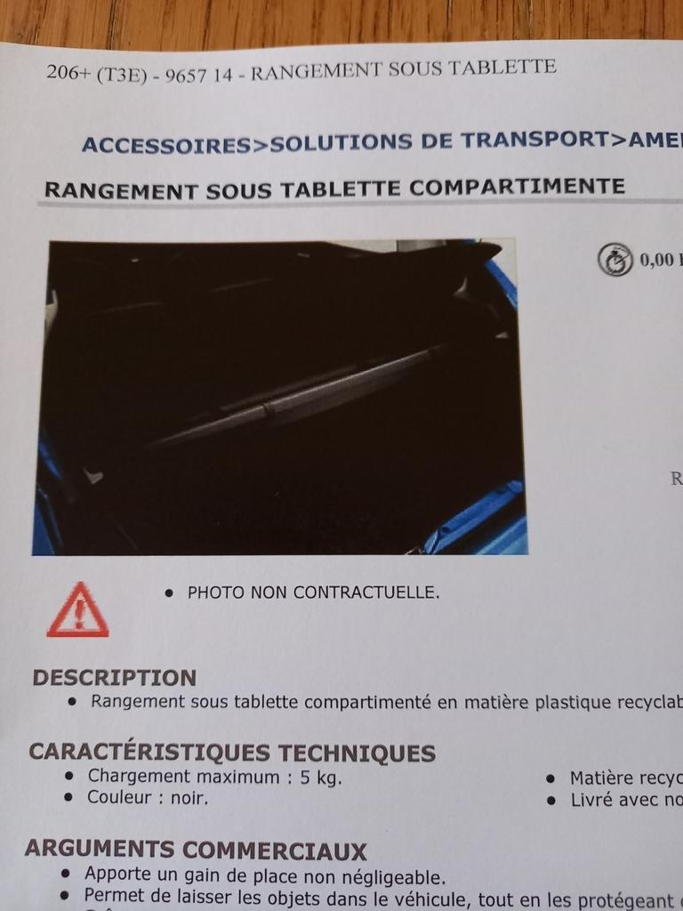 RANGEMENT SOUS TABLETTE ARRIÈRE 60€, Autos : Pièces & Accessoires, Enlèvement