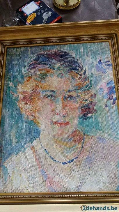 Schilderij meisje op doek, Antiek en Kunst, Kunst | Schilderijen | Modern