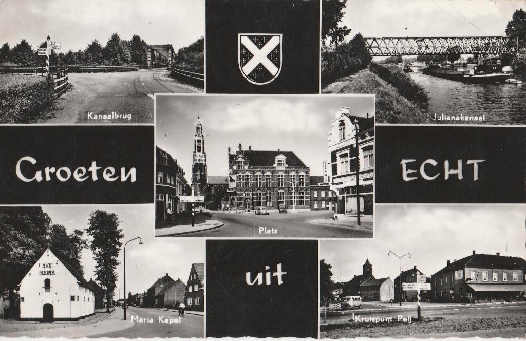 Nederland- Echt, Collections, Cartes postales | Pays-Bas, Enlèvement ou Envoi, 1980 à nos jours, Affranchie, Limbourg