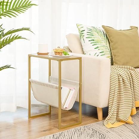 Table d'appoint étroite en or | LIVRAISON GRATUITE, Neuf, HOOBRO, -, -