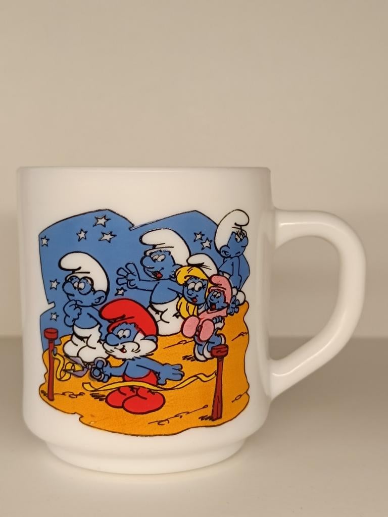 Smurfen Peyo Arcopal 1989 vintage mok, Enlèvement ou Envoi
