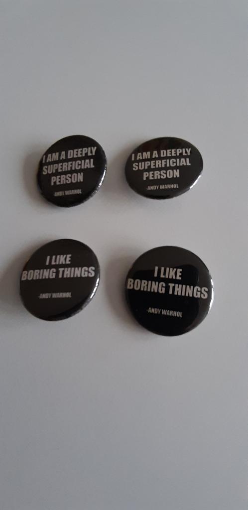 Boutons Andy Warhol, objet de collection d'art, Enlèvement ou Envoi