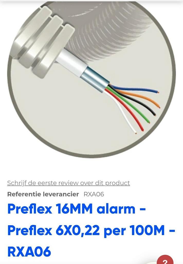 Preflex alarmkabel nieuwe rol 100meter, Ophalen