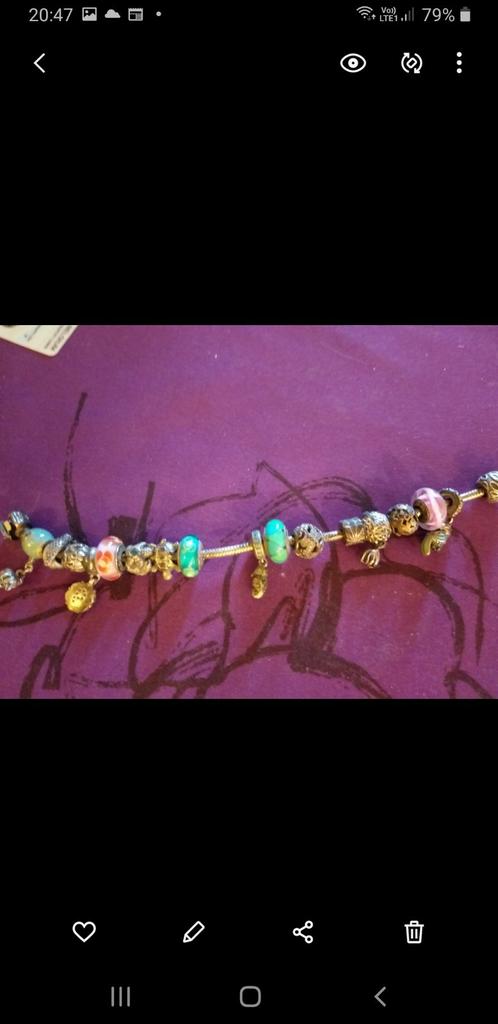 Pandora met 17 bedels, Handtassen en Accessoires, Bedels, Ophalen of Verzenden, Zo goed als nieuw, Zilver, Pandora