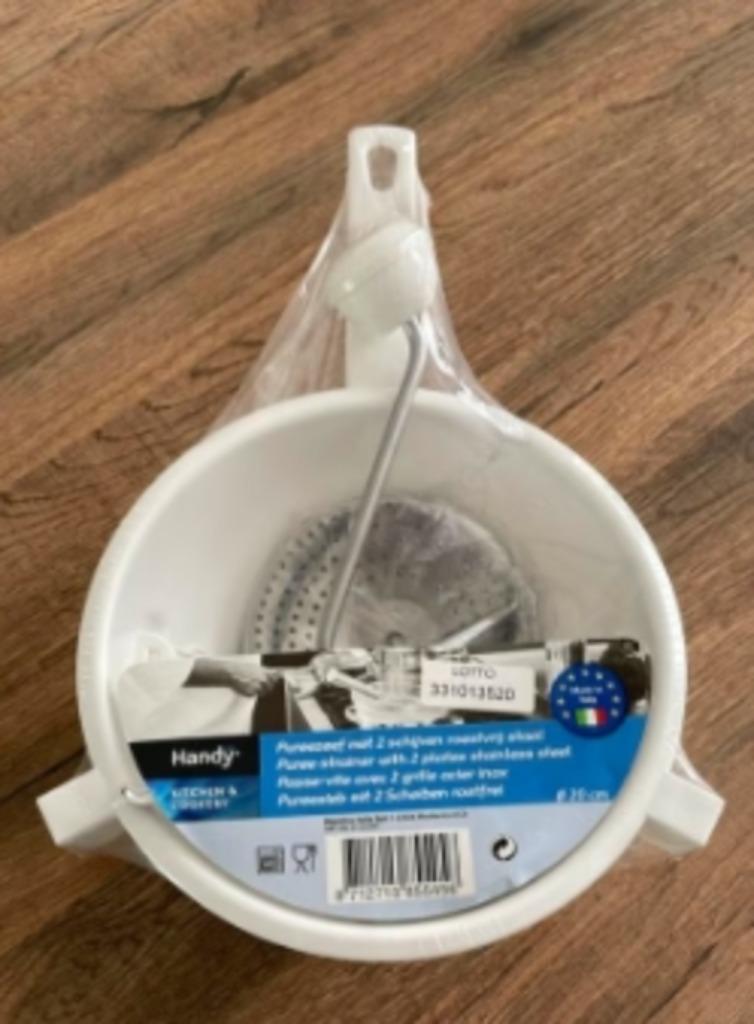 Puree zeef, Huis en Inrichting, Keuken | Tupperware, Ophalen of Verzenden, Nieuw, Wit