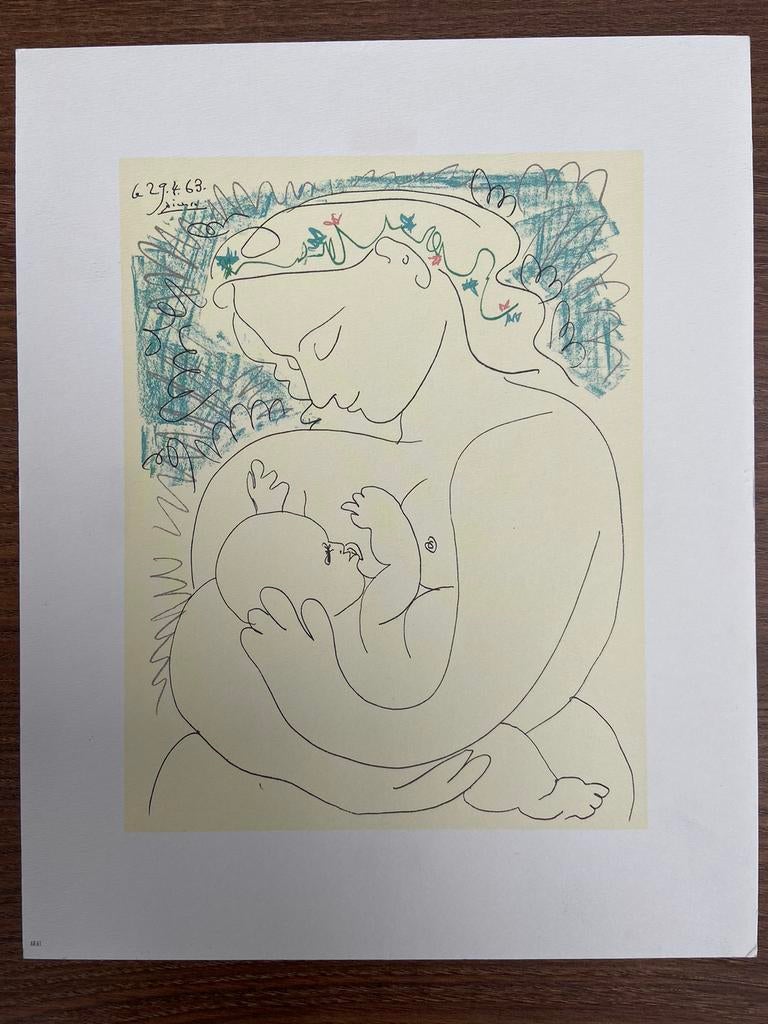 Picasso moeder en kind. Reproductie, Antiek en Kunst, Ophalen of Verzenden