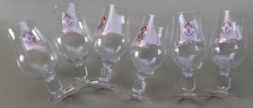 6 Corsendonck bierglazen, Ophalen of Verzenden, Zo goed als nieuw, Bierglas