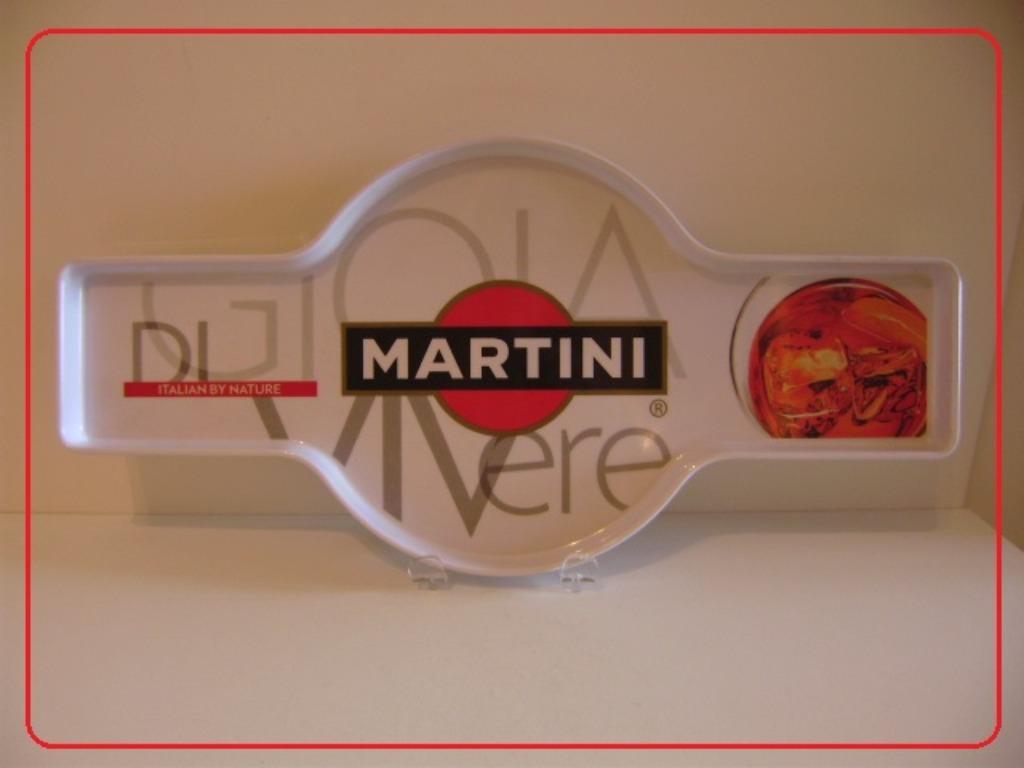 VINTAGE : XL MARTINI Advertising plateau in wit kunststof., Verzamelen, Ophalen, Nieuw, Reclamebord