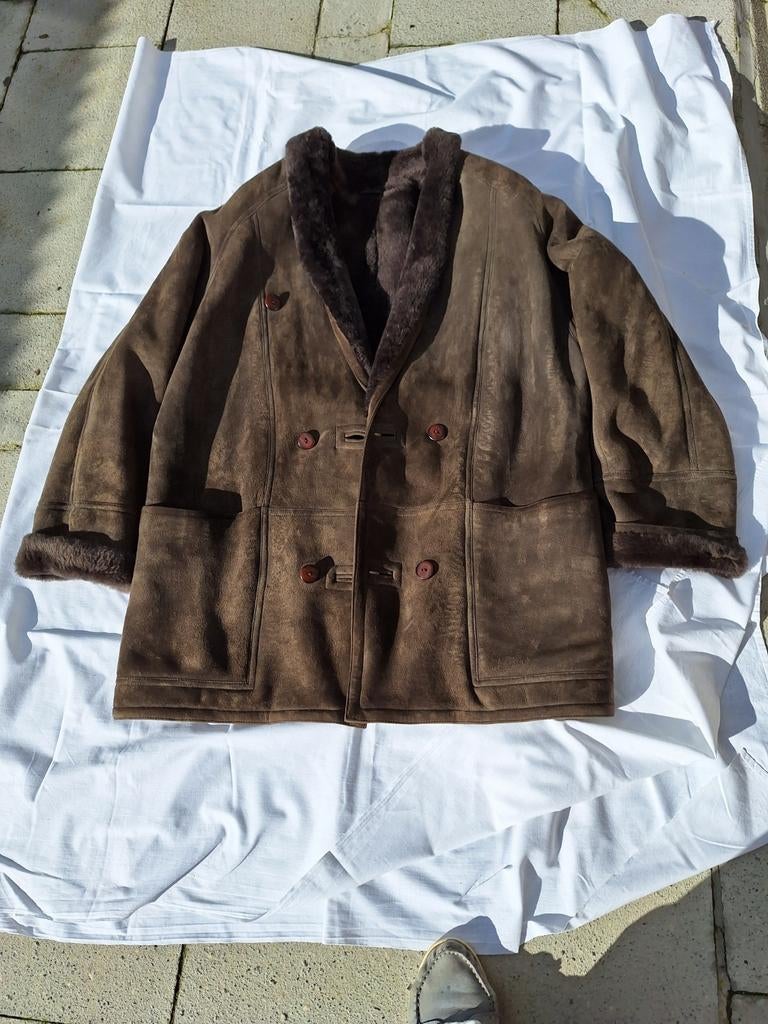 Veste d'hiver pour homme en agneau inversé, Enlèvement, Comme neuf, Taille 52/54 (L), Gris