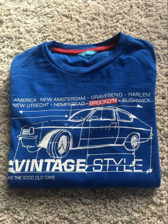 T-shirt vintage auto maat 134-140, Enlèvement ou Envoi, Utilisé, Garçon ou Fille, Chemise ou À manches longues
