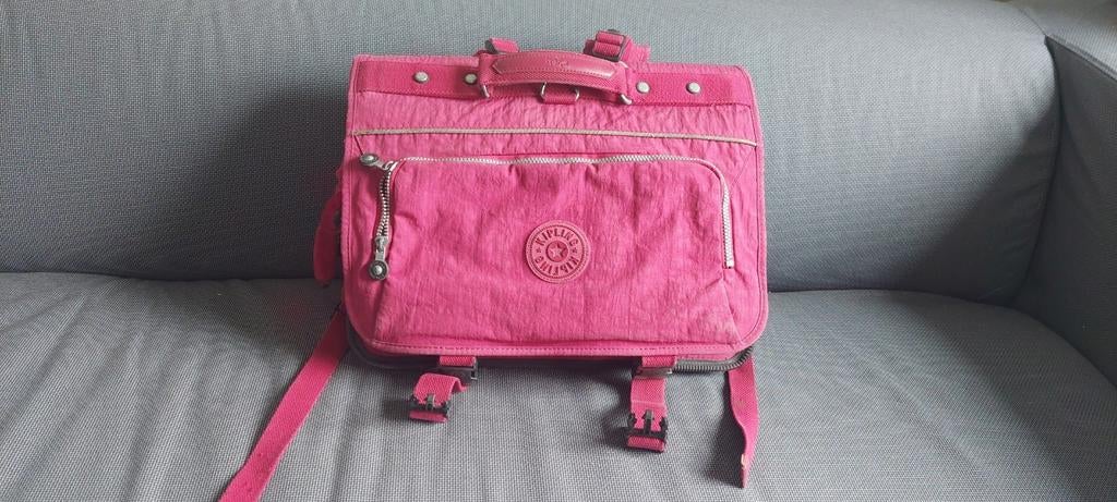 Kipling basisschooltas met uitneembaar etui en pennendoos, Ophalen, Aktetas of Boekentas, Roze, Gebruikt