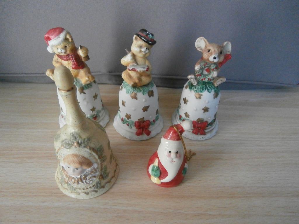 handbel kerst en kinder gezichtje in porselein-(4 stuks), Ophalen of Verzenden, Zo goed als nieuw
