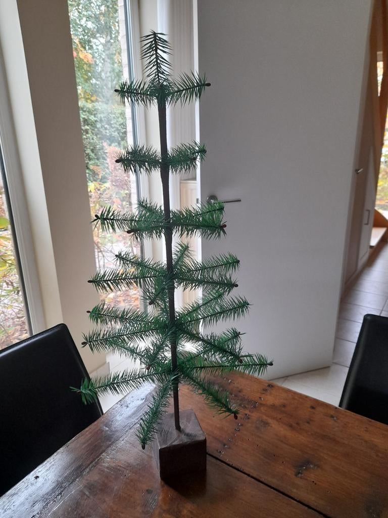 Oude feathertree 72cm hoogte, oude kerstversiering, Ophalen of Verzenden