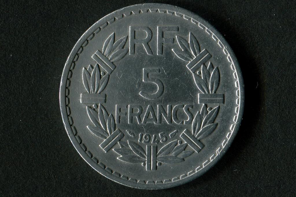 France 5 francs 1945-46-47, Enlèvement ou Envoi, France, Série