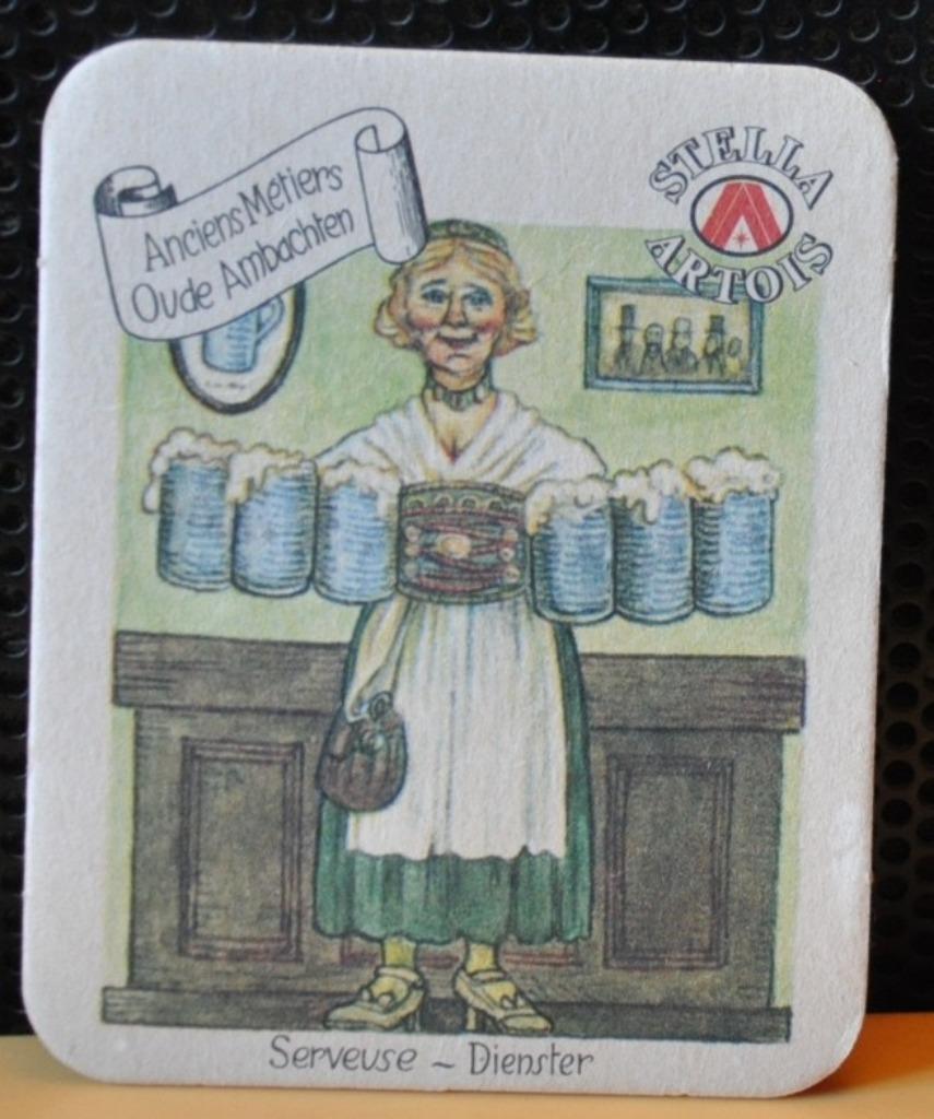 D sous bock stella artois serie metier la serveuse (16), Enlèvement ou Envoi, Utilisé, Sous-bock, Stella Artois