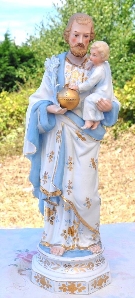 saint joseph a l'enfant en biscuit n g 4323 (bleu), Enlèvement ou Envoi
