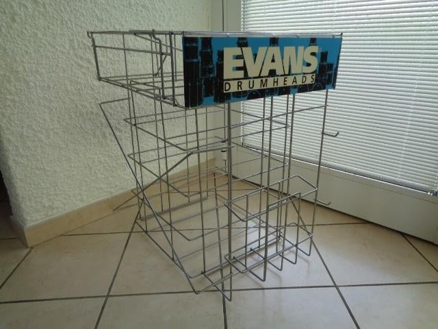 Présentoir pour peaux de batterie "EVANS". Vintage, Musique & Instruments, Enlèvement, Utilisé, Autres instruments