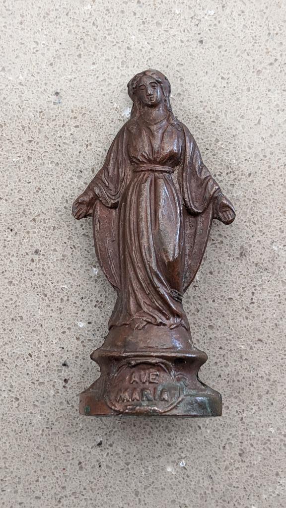 Miniatuur beeld van maagd Maria, Ophalen of Verzenden, Gebruikt, Beeld(je), Christendom | Katholiek