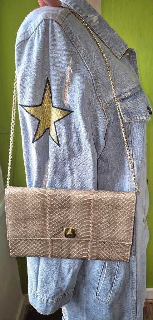Slangenleren vintage tasje, Handtassen en Accessoires, Tassen | Damestassen, Ophalen of Verzenden