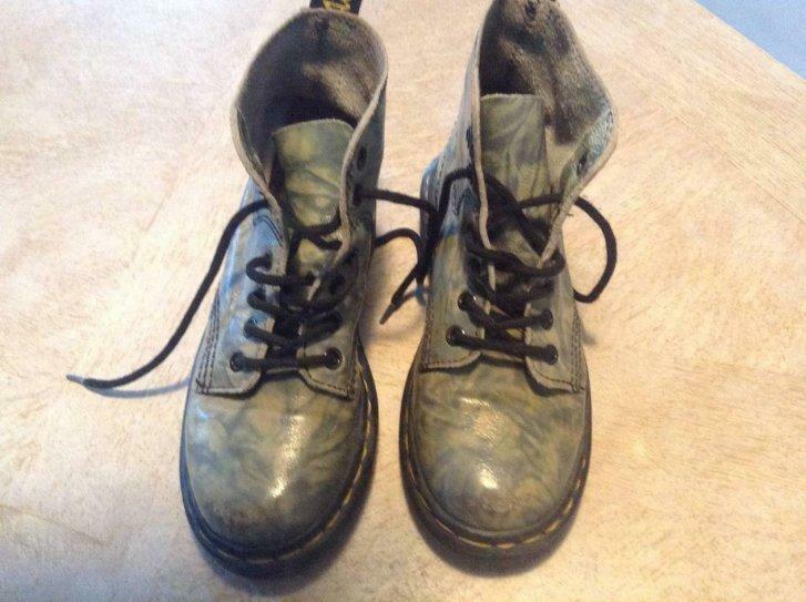 Blauwe lak bottines dr. Martens (mt 32-33), Kinderen en Baby's, Gebruikt, Jongen of Meisje, Overige typen, Ophalen of Verzenden