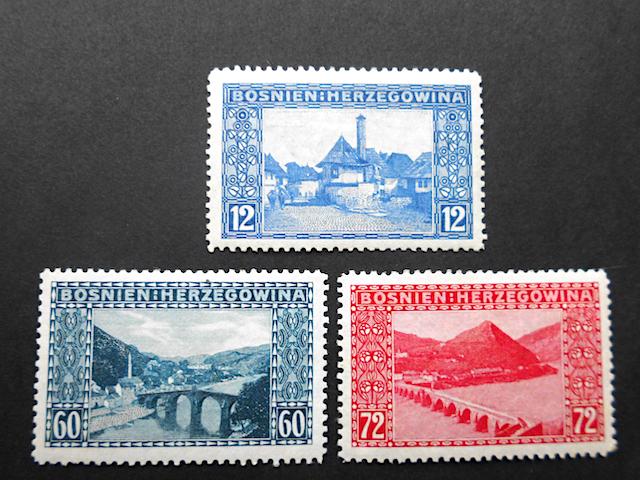 Bosnië Herzegovina : postzegelreeks YT 61/63 (1912), Ophalen of Verzenden, Joegoslavië