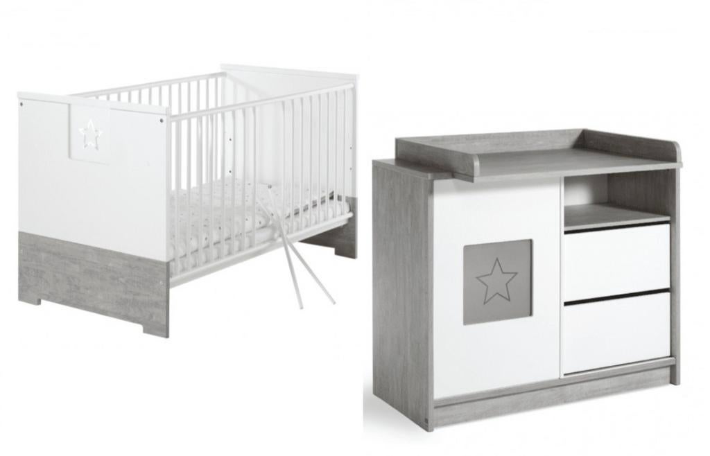 Meegroiebed Ledikant met matras inbegrepen + commode, Ophalen, Ledikant