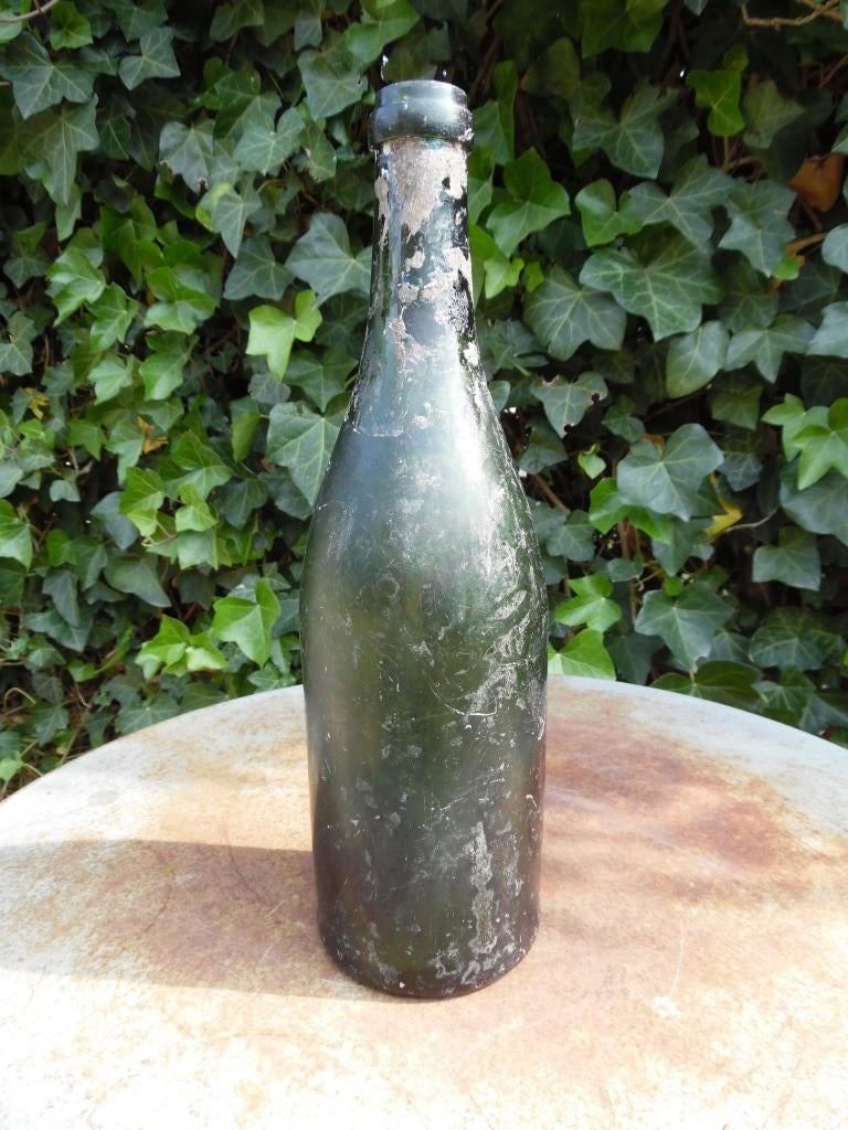 Antieke groenglazen Fles Wijnfles Champagnefles Groen Glas, Ophalen of Verzenden