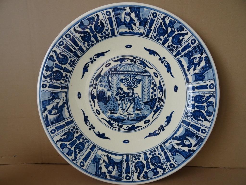 Delfts blauwe wandschaal pronkschaal 45cm chinoiserie decor, Verzenden