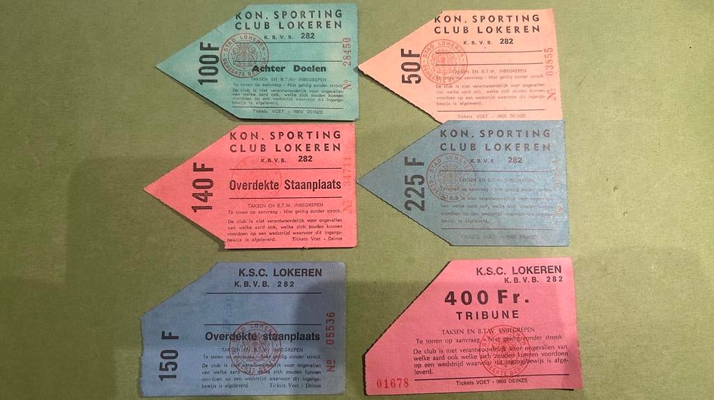 Old Tickets Sporting Lokeren, Verzamelen, Verzenden, Gebruikt
