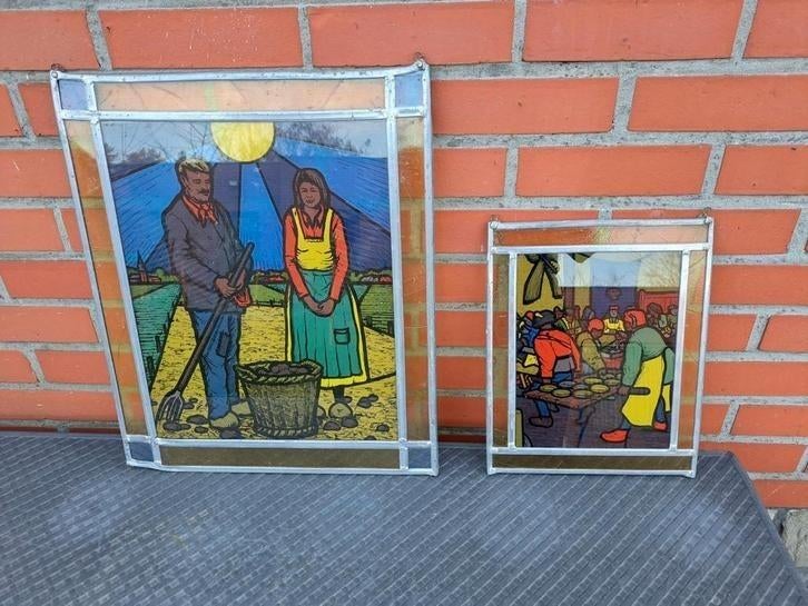 2 glasramen een grote en een kleine handwerk,UNIEK!, Antiek en Kunst, Antiek | Glaswerk en Kristal, Ophalen