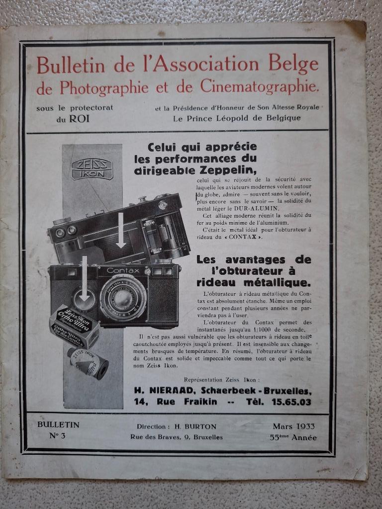 1933 Bulletin Association Belge Photographie et Cinématograp, Envoi, Utilisé