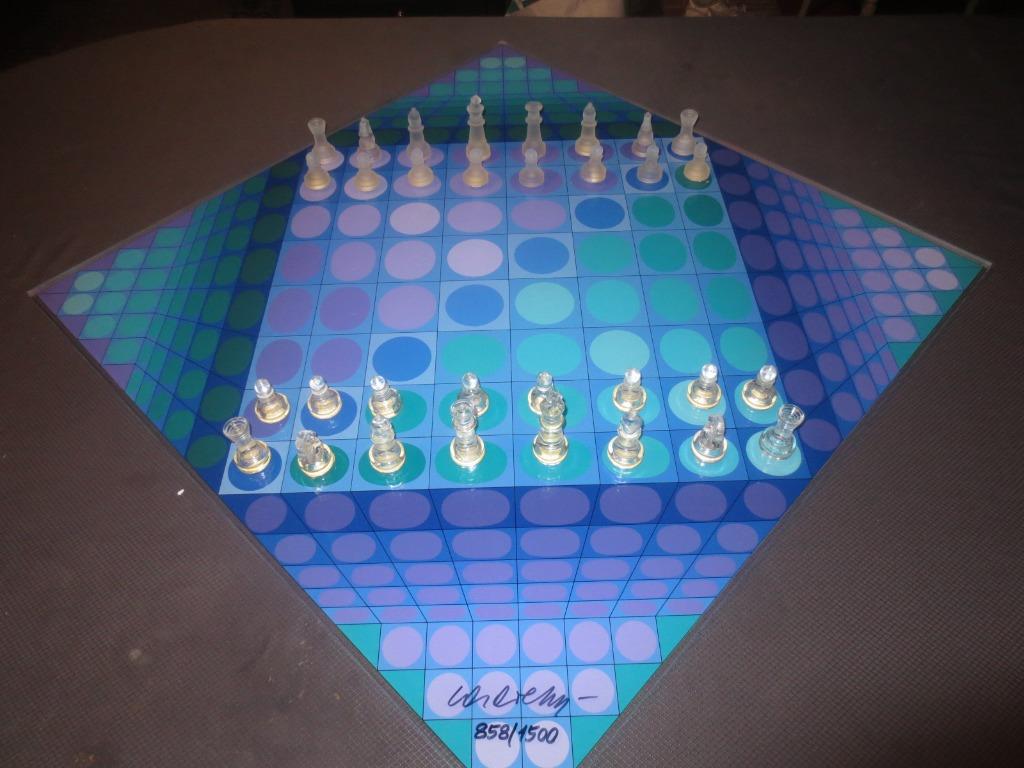 Jeu d'échecs Vasarely, Antiquités & Art, Art | Objets design, Enlèvement ou Envoi