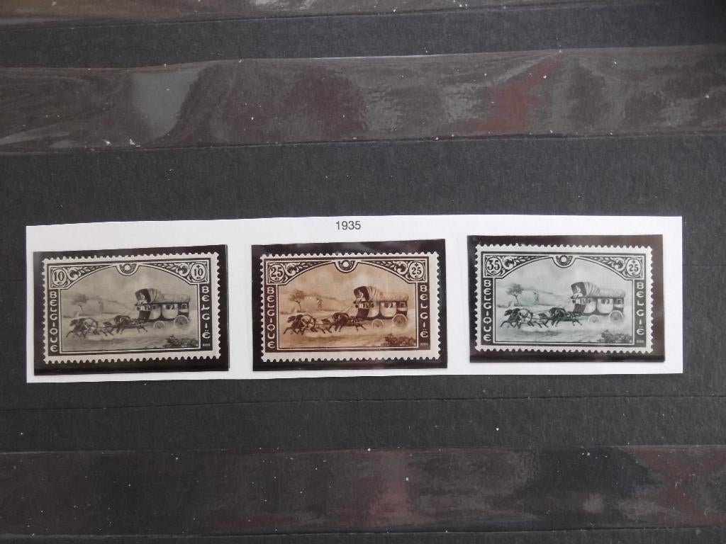 407-409 Postkoets - Malle-poste 1935 MH, Ophalen of Verzenden, Postfris, 1 plakker