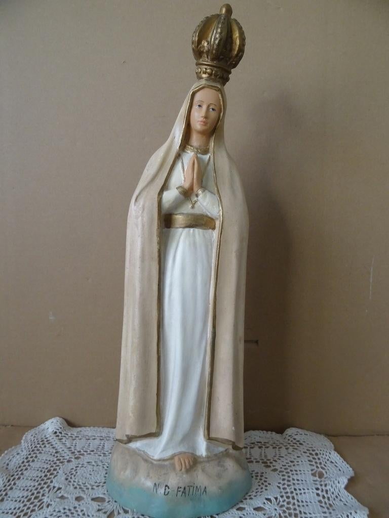 Antiek Mariabeeld of vintage Mariabeeld ND Fatima 45cm, Antiek en Kunst, Ophalen of Verzenden