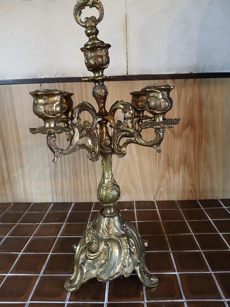 Kandelaar in koper, Antiek en Kunst, Antiek | Brons en Koper, Ophalen of Verzenden, Koper