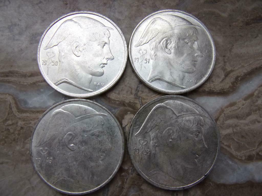 20 francs - Prince Charles - type Mercure     1949-50-51-53, Enlèvement ou Envoi, Belgique, Monnaie en vrac, Argent