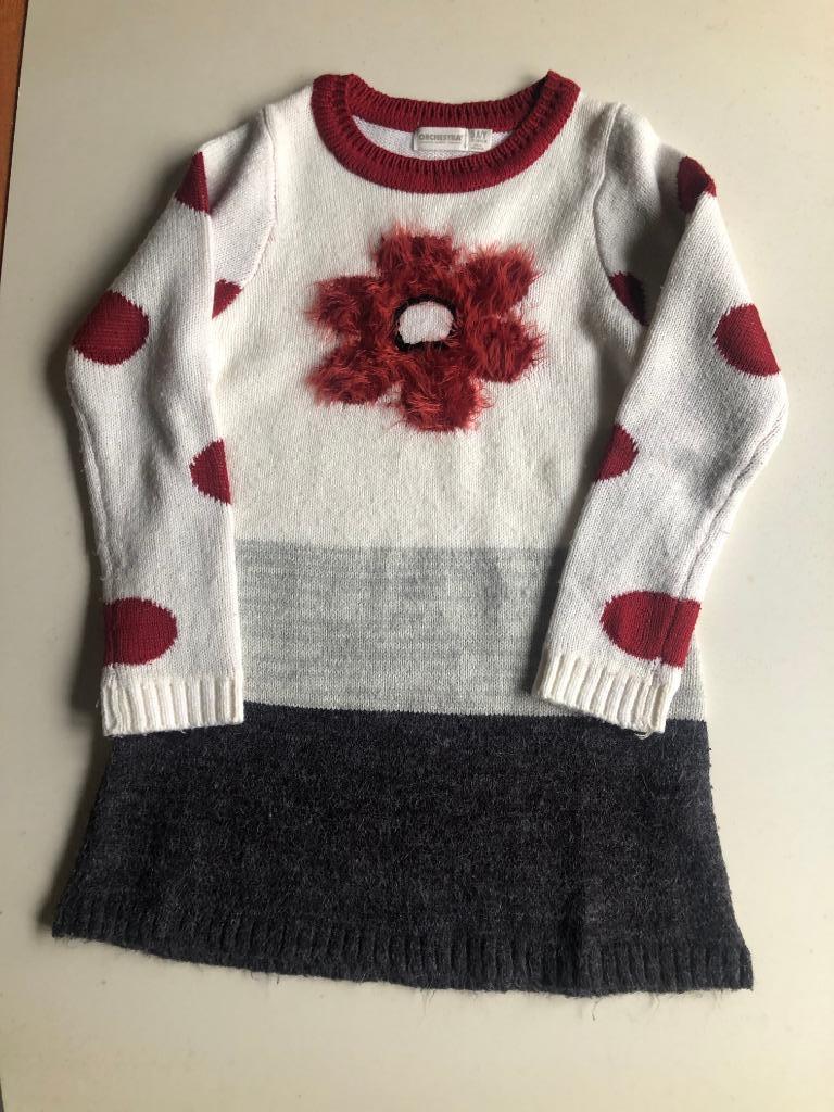 Robe blanche/gris/rouge M.110 Marque : Orchestra, Enfants & Bébés, Robe ou Jupe, Enlèvement ou Envoi, Utilisé, Fille