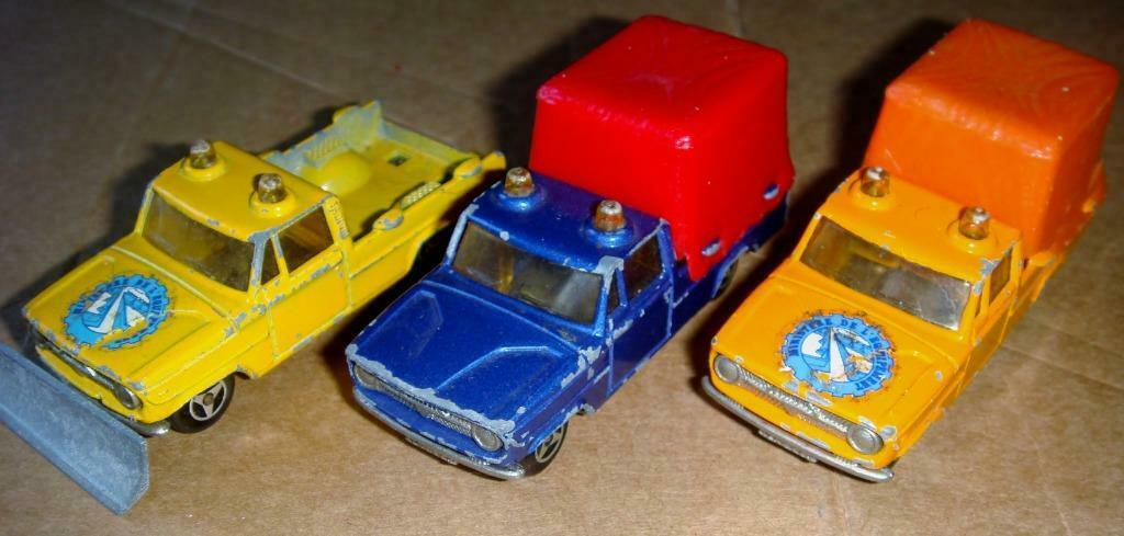 3 Service Truck Dodge No. 242, Majorette, 1/60, 1975-77, Collections, Enlèvement ou Envoi, Utilisé