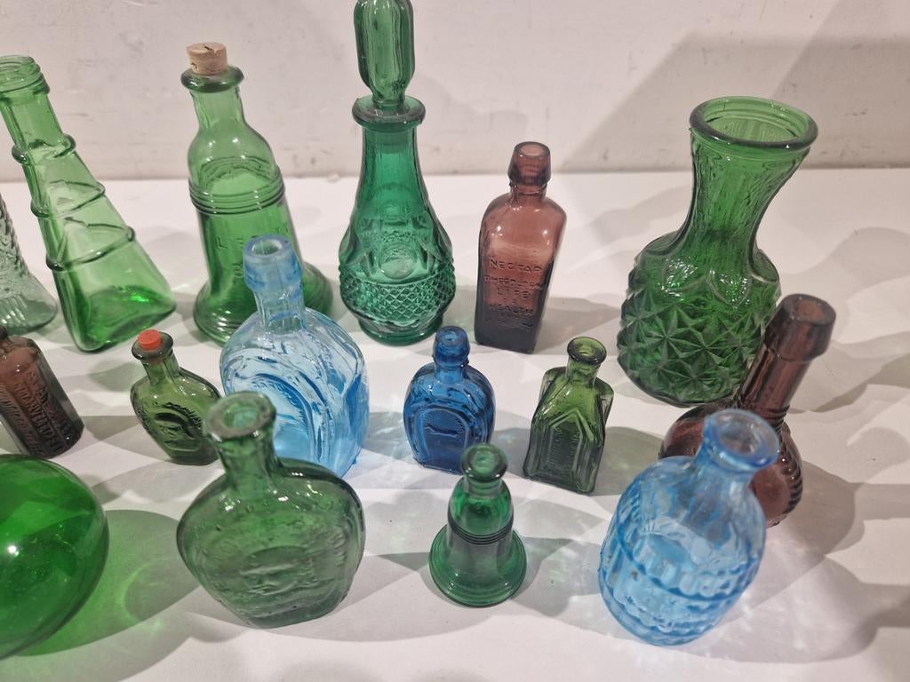 Set van 18 miniatuur mini empoli glas design  flesje karaf, Ophalen of Verzenden