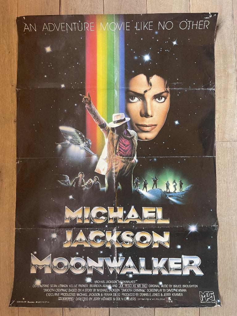 Filmposter Moonwalker met Michael Jackson uit 1988, Verzamelen, Ophalen, Deurposter of groter, Film en Tv, Rechthoekig Staand