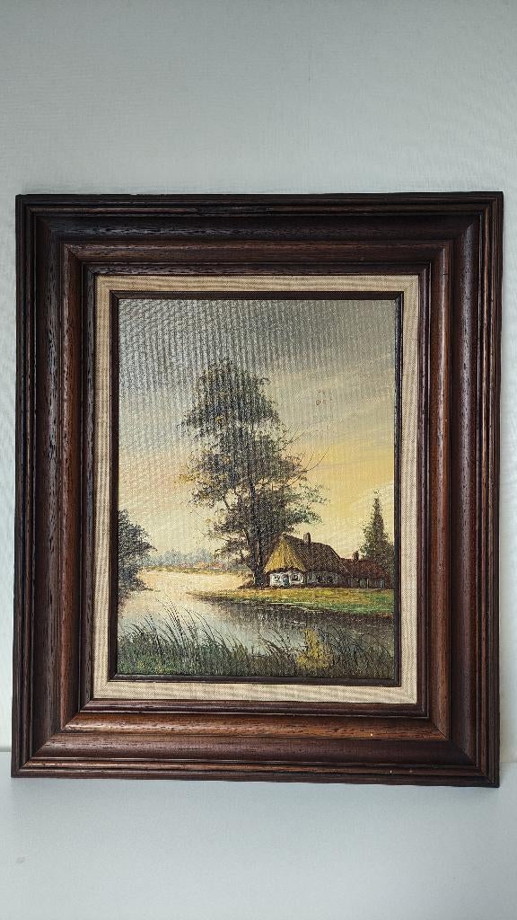 Schilderij met zicht op huisje aan de waterkant, Ophalen