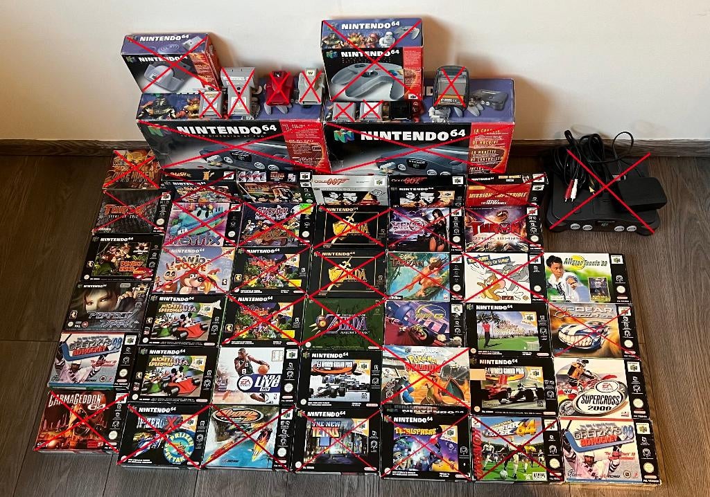 Nintendo 64 - 48 Games, Ophalen of Verzenden, Gebruikt, Met 3 controllers of meer, Met games